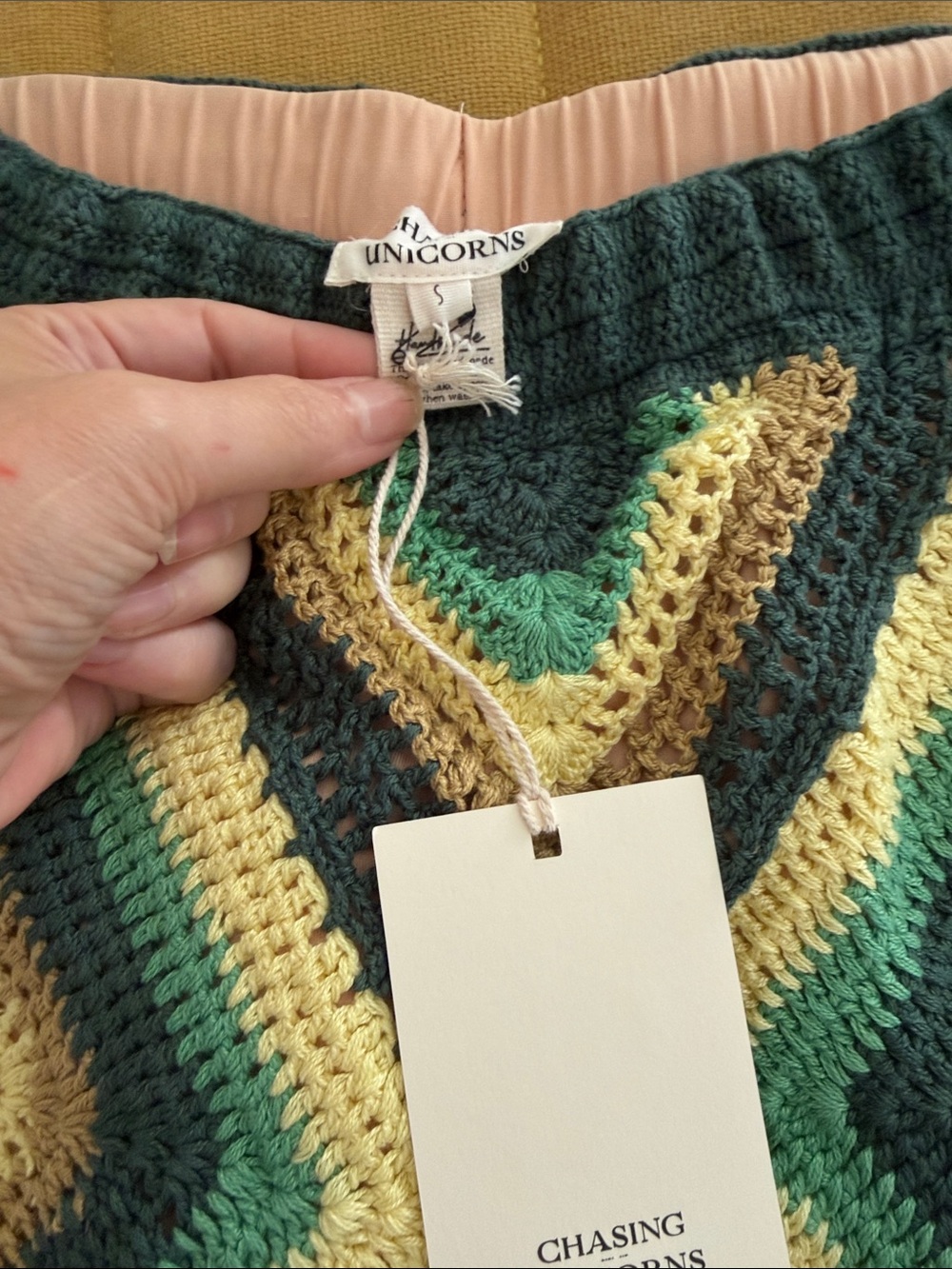 Chasing Unicorns Weather with you Green Multi Crochet Skirt and Top Set - Picture 3 of 6